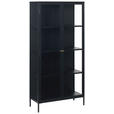 VITRINE Schwarz  90/190/40 cm  - Goldfarben/Schwarz, Trend, Glas/Metall (90/190/40cm) - Xora