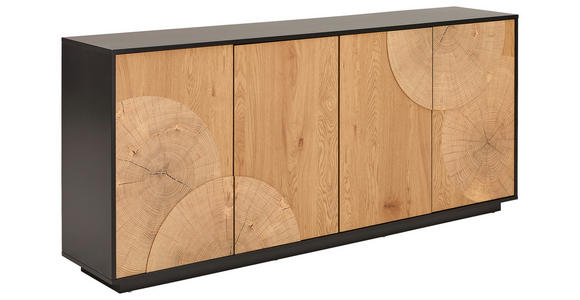 SIDEBOARD 180/81/40 cm  - Eichefarben/Schwarz, LIFESTYLE, Holzwerkstoff (180/81/40cm) - Xora