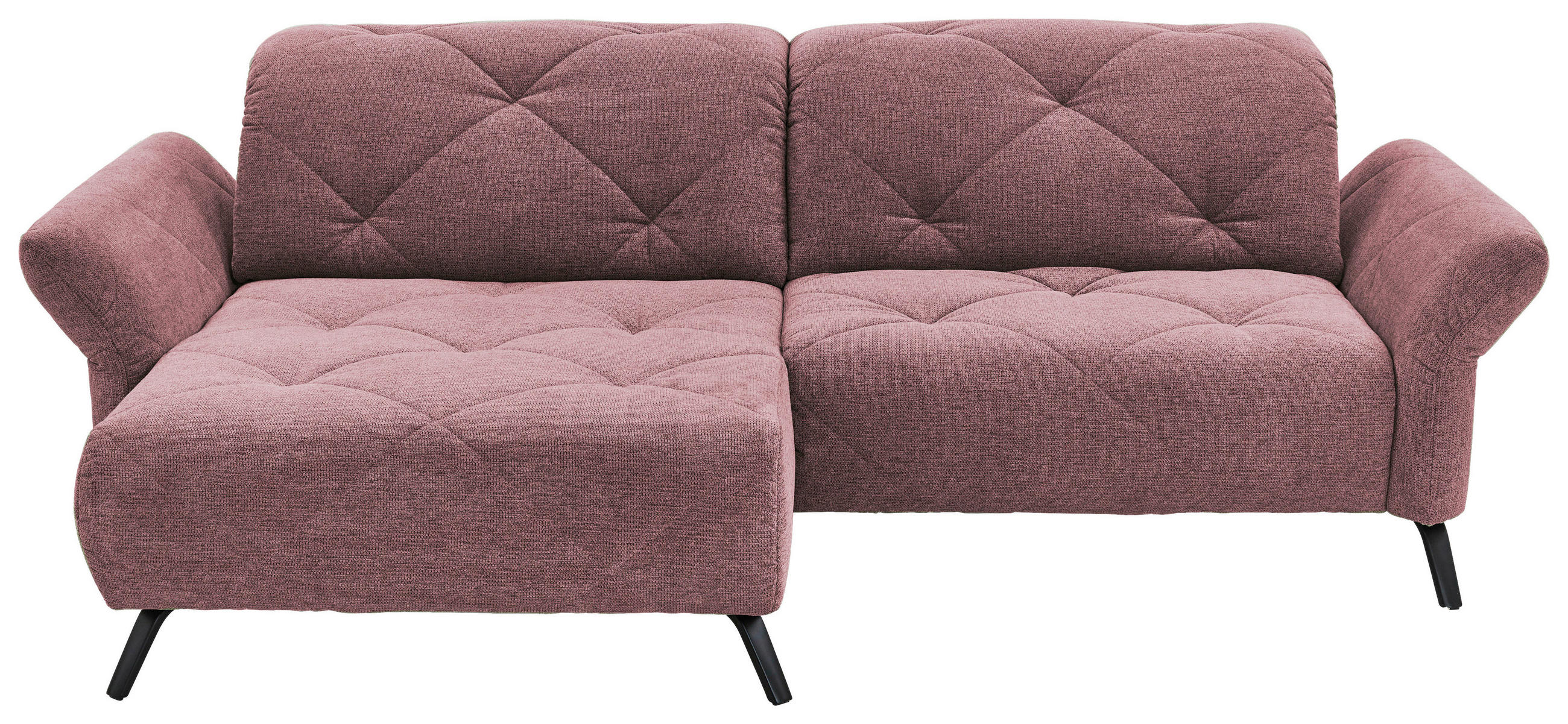 ECKSOFA in Webstoff Flieder  173/244 cm  - Flieder/Schwarz, Design, Textil/Metall (173/244cm) - Moderano