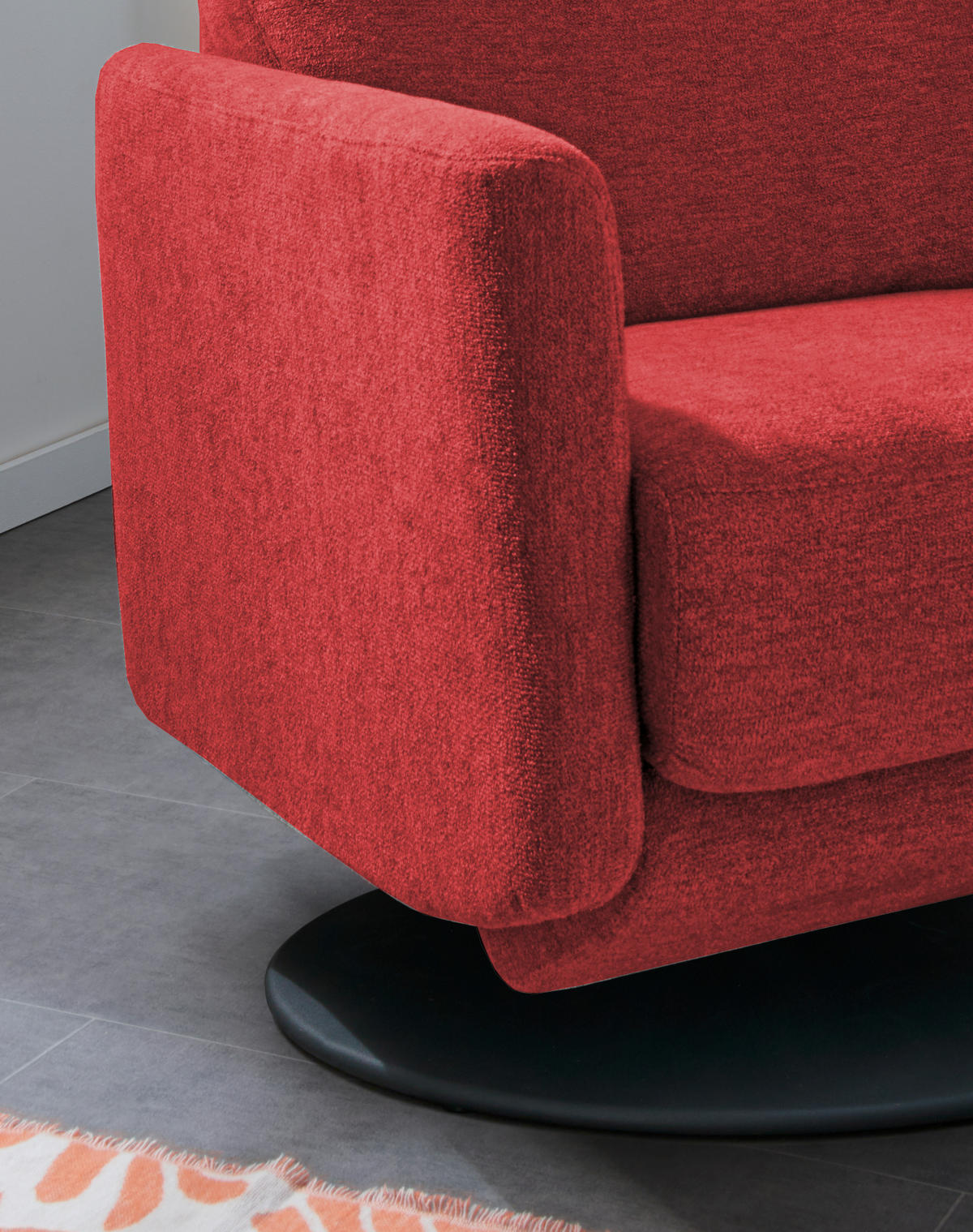 RELAXSESSEL in Textil Rot  - Rot/Schwarz, Modern, Textil/Metall (77/105/87-154cm) - Livetastic