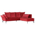 ECKSOFA in Flachgewebe Rot  - Rot/Schwarz, Trend, Textil (262/213cm) - Landscape