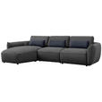ECKSOFA  in Chenille Anthrazit  190/340 cm  - Anthrazit/Schwarz, Design, Kunststoff/Textil (190/340cm) - Belluti