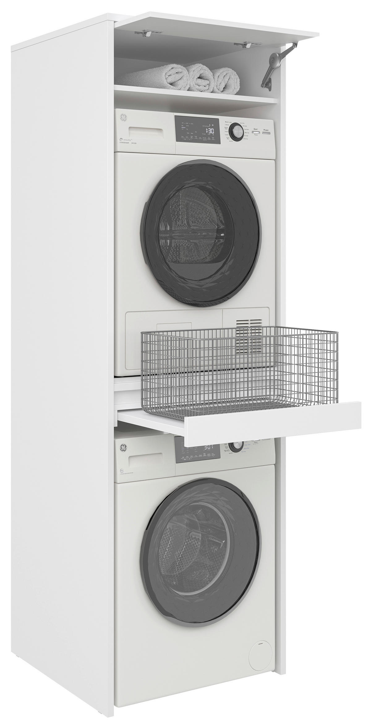 WASCHMASCHINENSCHRANK 67,5/210/67,5 cm  in Weiß  - Weiß, Basics, Holzwerkstoff (67,5/210/67,5cm) - Xora