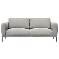 3-SITZER-SOFA Webstoff, Flachgewebe Grau  - Schwarz/Grau, Design, Textil/Metall (212/80,5/88cm) - Livetastic