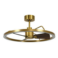 DECKENVENTILATOR     - Messingfarben/Walnussfarben, Basics, Holzwerkstoff/Metall (70/34.5/70cm)