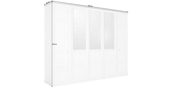 DREHTÜRENSCHRANK 255/209/60 cm 5-türig  - Weiß/Grau, LIFESTYLE, Glas/Holzwerkstoff (255/209/60cm) - Hom`in