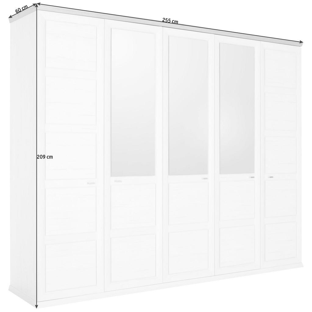 Thumbnail - Hom`in Drehtürenschrank, Grau, Weiß, Metall, 6 Fächer, 255x209x60 cm, Typenauswahl, Beimöbel erhältlich, in verschiedene...