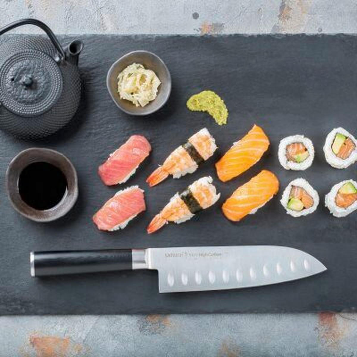 SANTOKU NOŽ  MO-V        30,5 cm    - boje oplemenjenog čelika/crna, Basics, drvni materijal/metal (30,5cm) - Samura