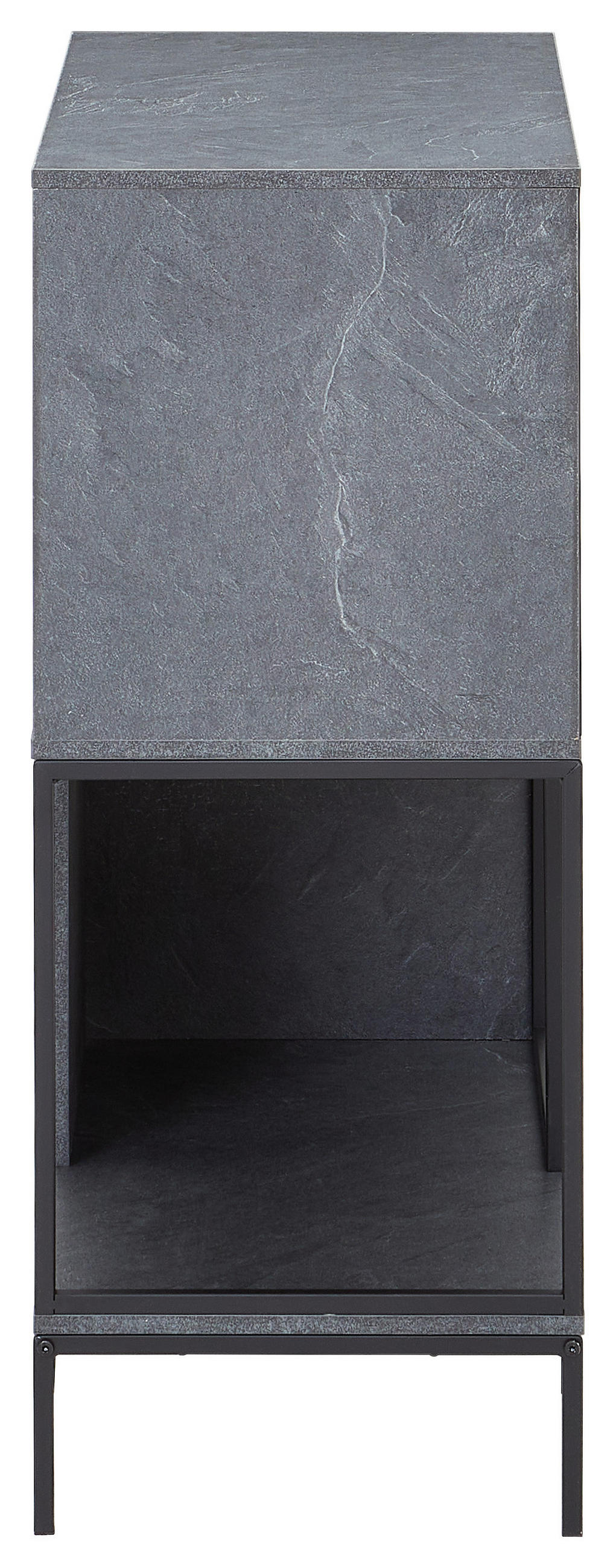 REGAL  70/86/35 cm Grau, Schwarz  - Schwarz/Grau, Modern, Holzwerkstoff/Metall (70/86/35cm) - PBJ