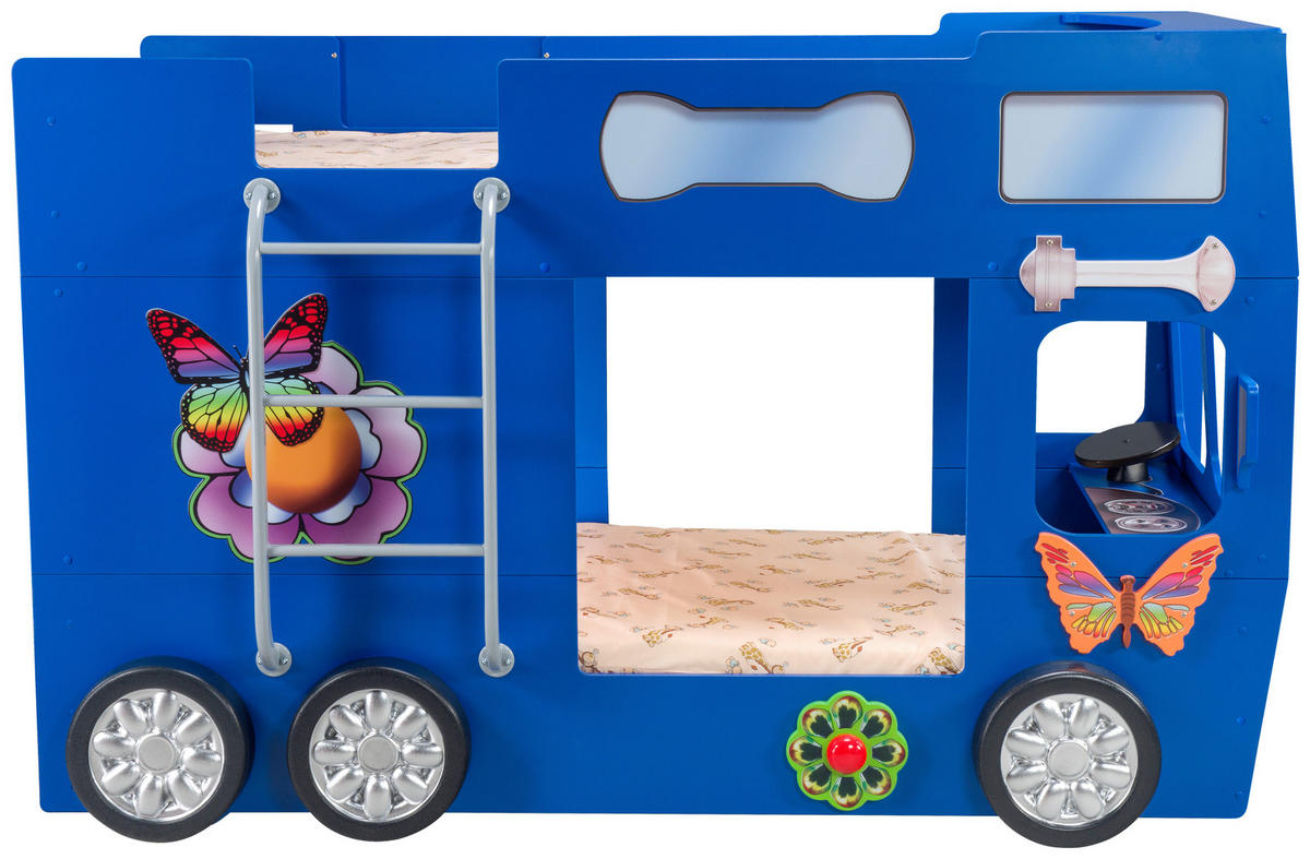 Autobett 90/190 cm  in Blau  - Blau/Weiß, LIFESTYLE, Holz/Holzwerkstoff (90/190cm) - Livetastic