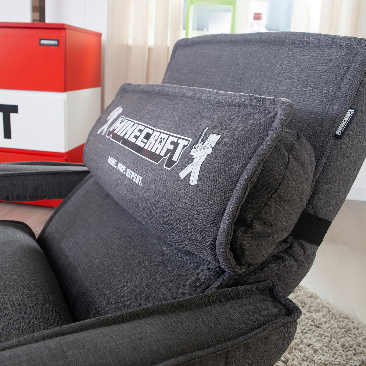 LOUNGESESSEL - Grau, MODERN, Textil/Metall (62/80/60cm) - Minecraft