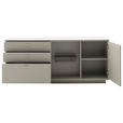 SIDEBOARD Grau, Eichefarben  180/77/44 cm  - Eichefarben/Grau, Design, Holzwerkstoff/Metall (180/77/44cm) - Novel