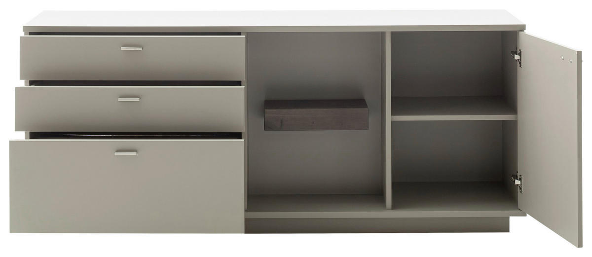 SIDEBOARD  in 180/77/44 cm  - Eichefarben/Grau, Design, Holzwerkstoff/Metall (180/77/44cm) - Novel