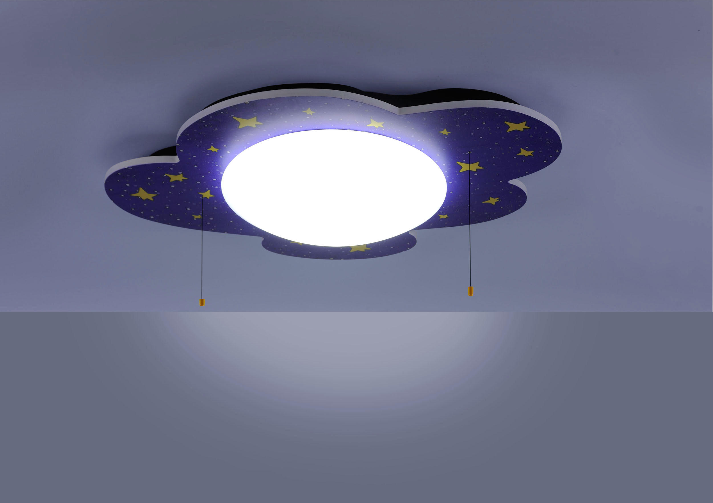 KINDERDECKENLEUCHTE Sternenhimmel 74/57/10 cm   - Multicolor, Design, Holz/Kunststoff (74/57/10cm)