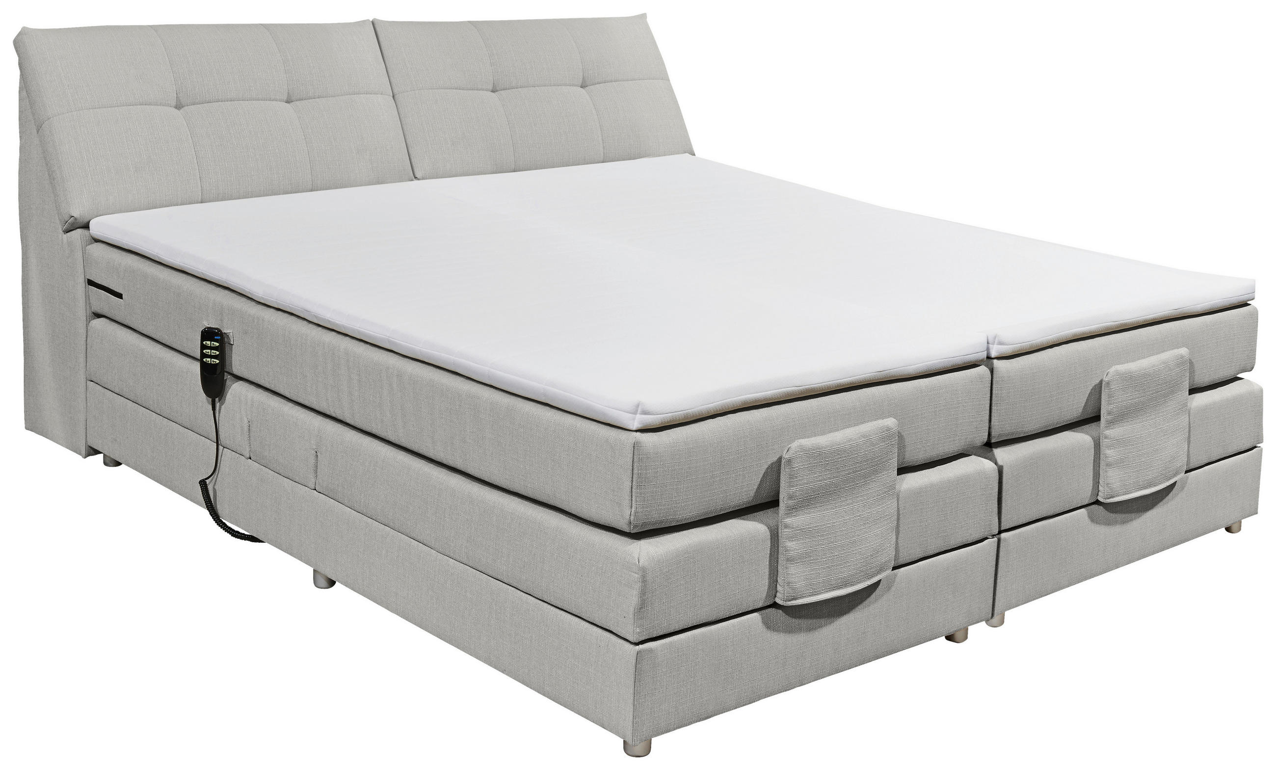 BOXSPRINGBETT 180/200 cm  in Silberfarben  - Silberfarben, Design, Kunststoff/Textil (180/200cm) - Esposa