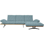 ECKSOFA Formia in Flachgewebe Hellblau  314/159 cm  - Schwarz/Hellblau, Design, Holz/Textil (314/159cm) - Dieter Knoll