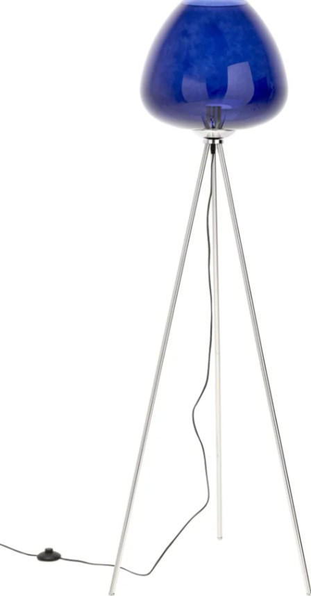 STEHLEUCHTE 65/154/65 cm   - Blau/Silberfarben, LIFESTYLE, Glas/Metall (65/154/65cm) - Kare-Design