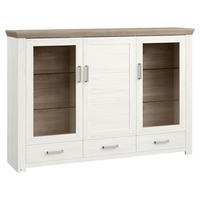 HIGHBOARD  in 184,1/126,6/44,2 cm  - Eichefarben/Weiß, Design, Glas/Holzwerkstoff (184,1/126,6/44,2cm) - SetOne by Musterring