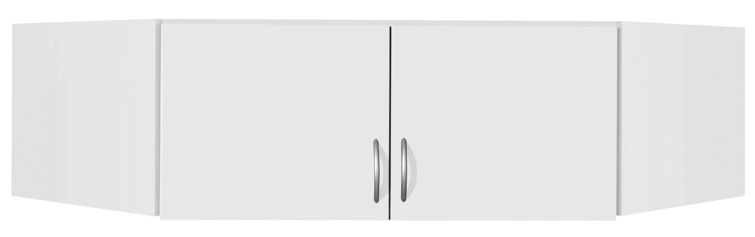 AUFSATZSCHRANK 117/39/52,2 cm   - Weiss/Silberfarben, Design, Holzwerkstoff/Kunststoff (117/39/52,2cm) - Boxxx