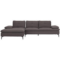 ECKSOFA in Webstoff Graphitfarben  - Schwarz/Graphitfarben, Design, Textil/Metall (179/301cm) - Chilliano