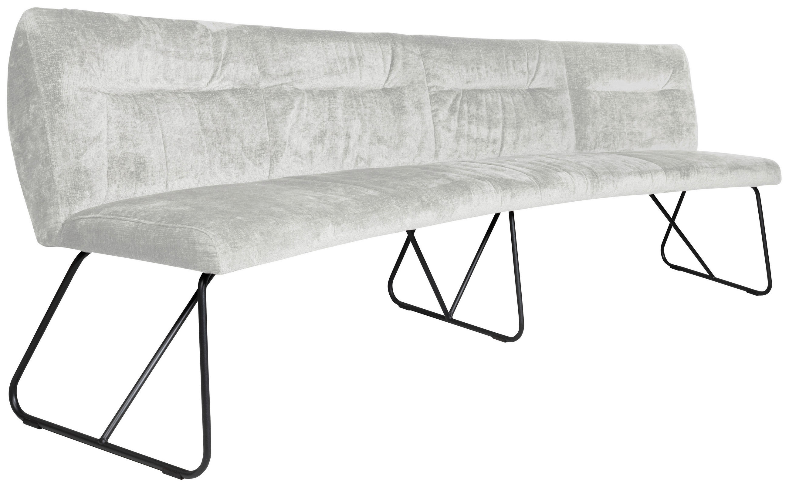 SITZBANK 252/88/81 cm Flachgewebe Hellgrau Metall  - Anthrazit/Hellgrau, Design, Textil/Metall (252/88/81cm) - Valnatura