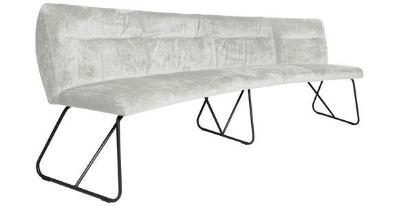 SITZBANK 252/88/81 cm Flachgewebe Hellgrau Metall - Anthrazit/Hellgrau, Design, Textil/Metall (252/88/81cm) - Valnatura