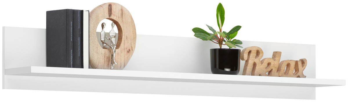 NÁSTĚNNÝ REGÁL, bílá, 150/22/20 cm - bílá, Moderní, kompozitní dřevo (150/22/20cm) - Hom`in