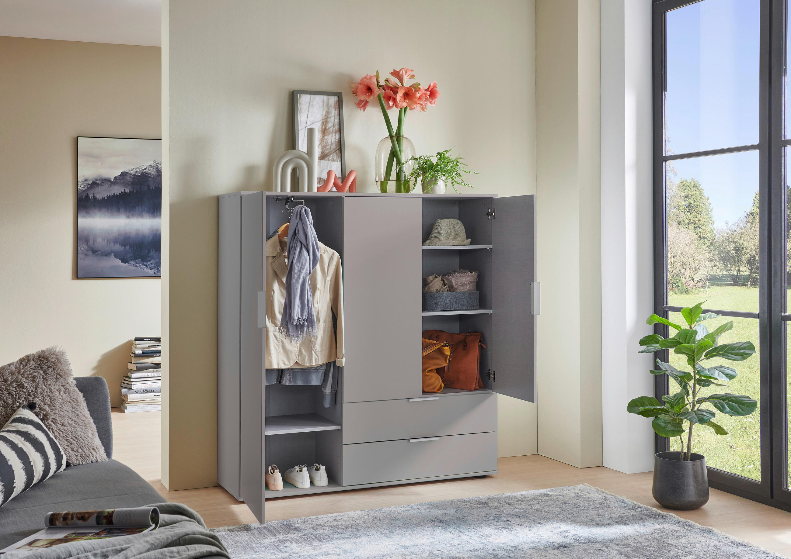 HIGHBOARD  in 130/140/40 cm  - Silberfarben/Hellgrau, KONVENTIONELL, Holzwerkstoff/Kunststoff (130/140/40cm) - Carryhome