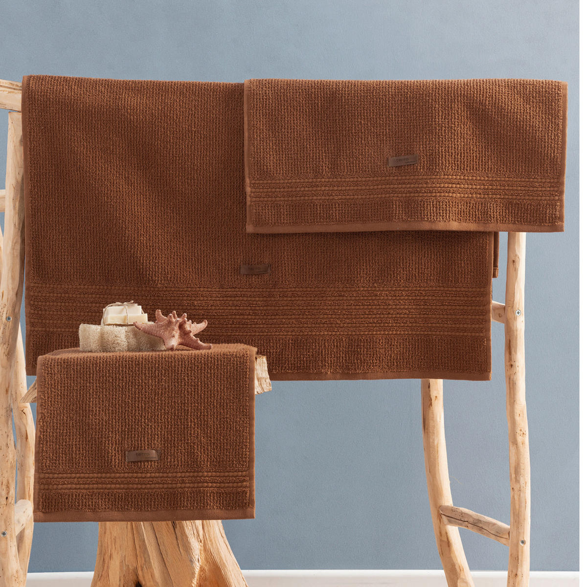FROTTIERSET Braun 3-teilig  - Braun, Basics, Textil (75/150cm)
