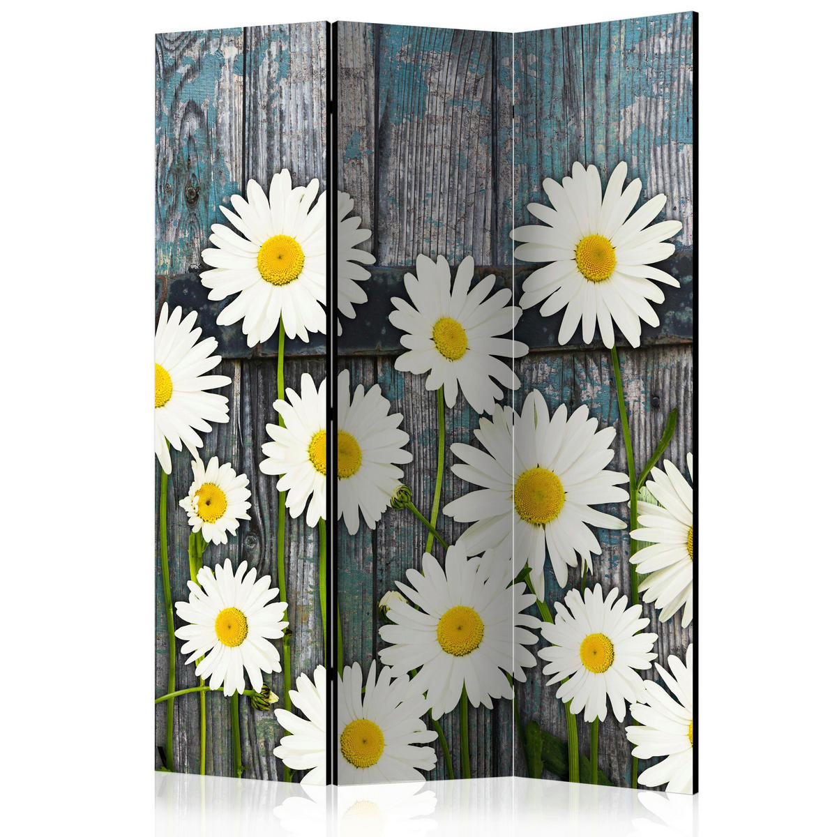 PARAVENT mit 3  Flügel - Weiß/Grau, Basics, Holz/Textil (135/172/3cm) - artgeist