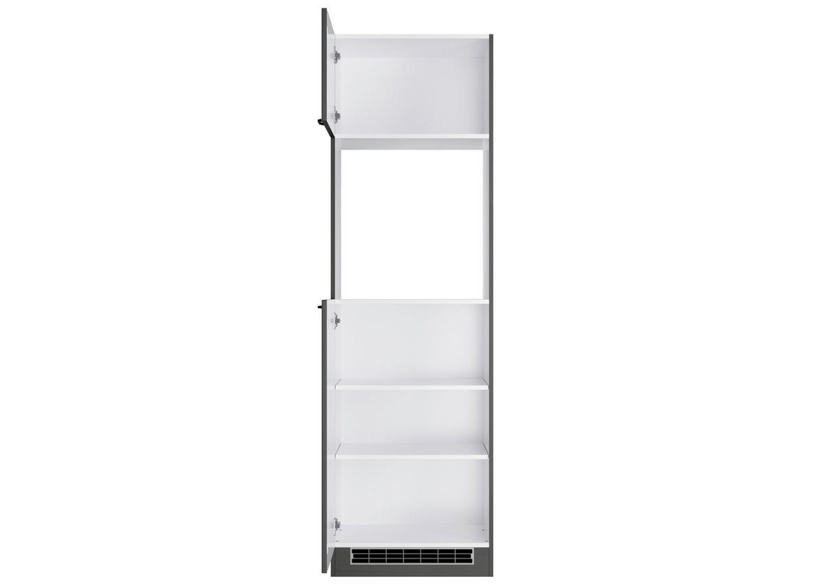 GERÄTEUMBAUSCHRANK 60/200/60 cm  in Grau  - Schwarz/Grau, LIFESTYLE, Holzwerkstoff/Metall (60/200/60cm) - Held