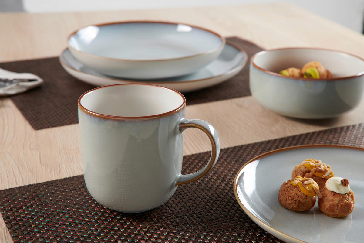 FRÜHSTÜCKSSERVICE Grau PORTOFINO  - Grau, Trend, Keramik (33,5/21,5/22cm) - Ritzenhoff Breker