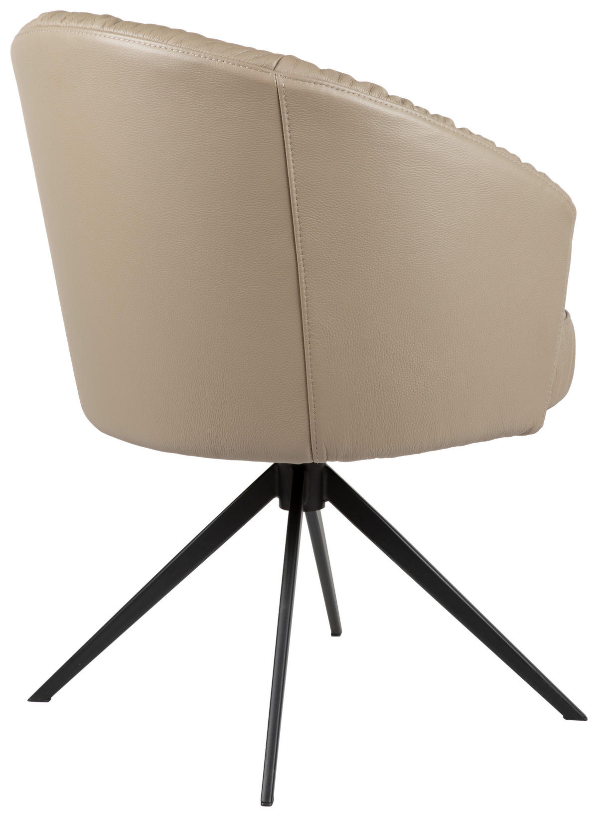 STOL MED ARMSTÖD järn äkta läder pigmenterad  - svart/taupe, Design, metall/läder (63/82/62,5cm) - Dieter Knoll