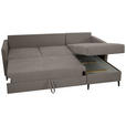 ECKSOFA Taupe Chenille - Taupe/Schwarz, KONVENTIONELL, Holz/Textil (159/221cm) - Carryhome