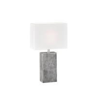 BORDSLAMPA Amiens 30/13/50 cm   - vit/nickelfärgad, Klassisk, metall/textil (30/13/50cm) - Fischer & Honsel