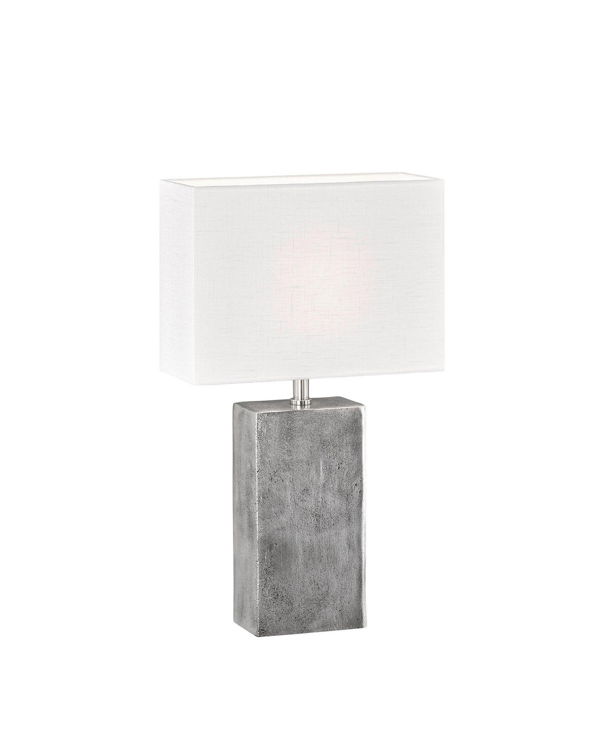 BORDSLAMPA Amiens 30/13/50 cm   - vit/nickelfärgad, Klassisk, metall/textil (30/13/50cm) - Fischer & Honsel