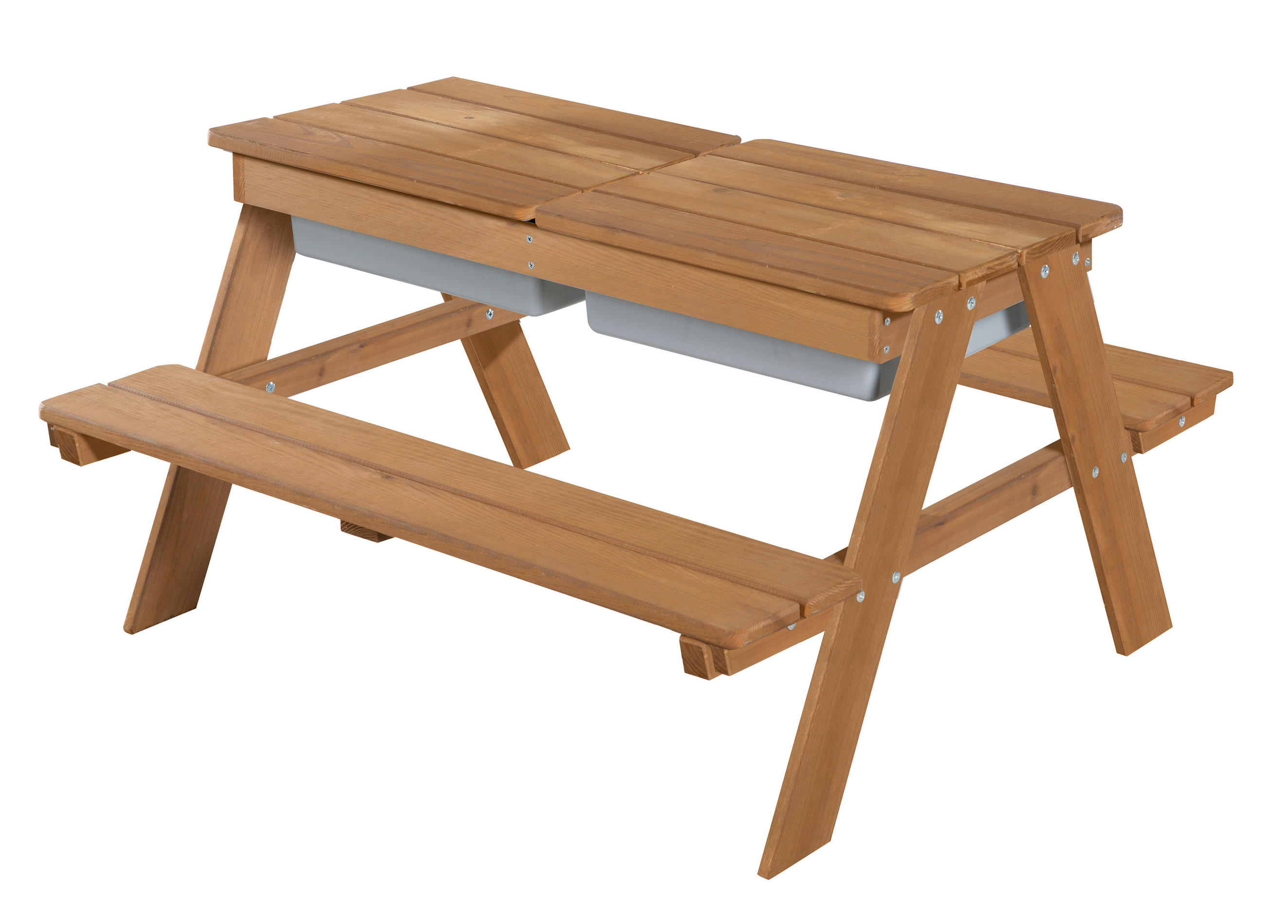 KINDERSITZGRUPPE roba Outdoor + Teakfarben - Teakfarben, Basics, Holz/Kunststoff (89/50/85,5cm) - Roba