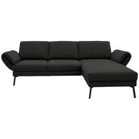 ECKSOFA  in Flachgewebe Anthrazit  255-365/175-224 cm  - Anthrazit/Schwarz, Design, Textil/Metall (255-365/175-224cm) - Dieter Knoll