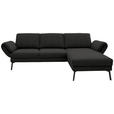 ECKSOFA  in Flachgewebe Anthrazit  255-365/175-224 cm  - Anthrazit/Schwarz, Design, Textil/Metall (255-365/175-224cm) - Dieter Knoll