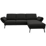 ECKSOFA  in Flachgewebe Anthrazit  255-365/175-224 cm  - Anthrazit/Schwarz, Design, Textil/Metall (255-365/175-224cm) - Dieter Knoll