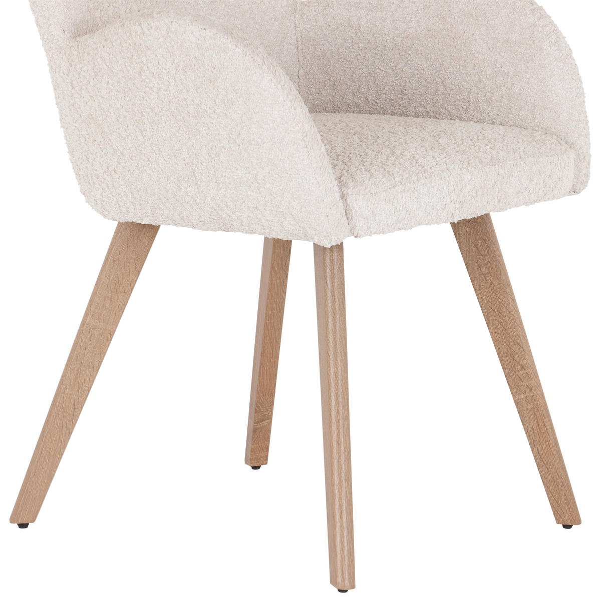 ARMLEHNSTUHL  in Bouclé, Teddystoff  - Eichefarben/Beige, Modern, Textil/Metall (57/85/63cm) - MID.YOU