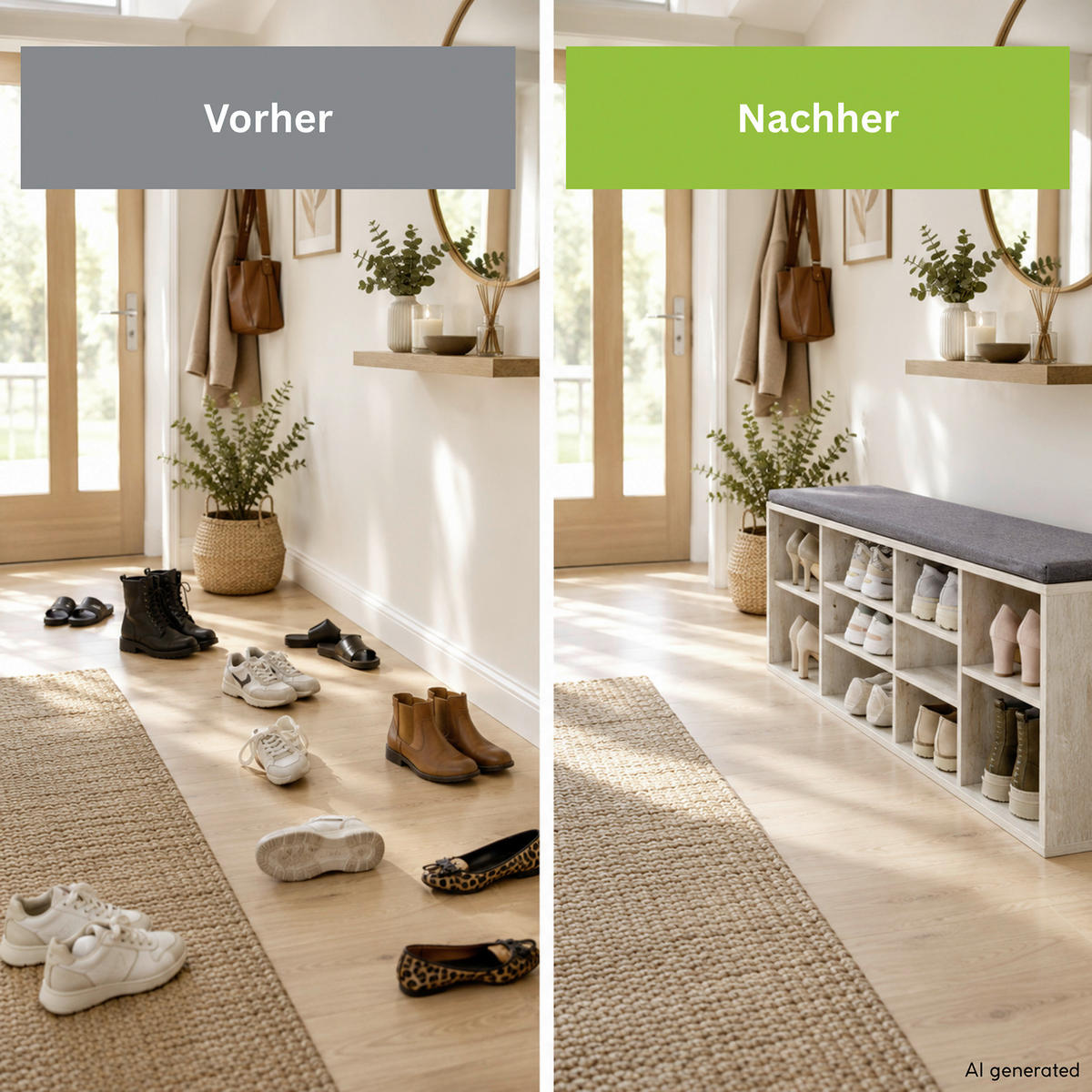 SCHUHSCHRANK Grauweiß  - Grauweiß, MODERN, Holzwerkstoff (103,5/48/29,5cm) - Kesper
