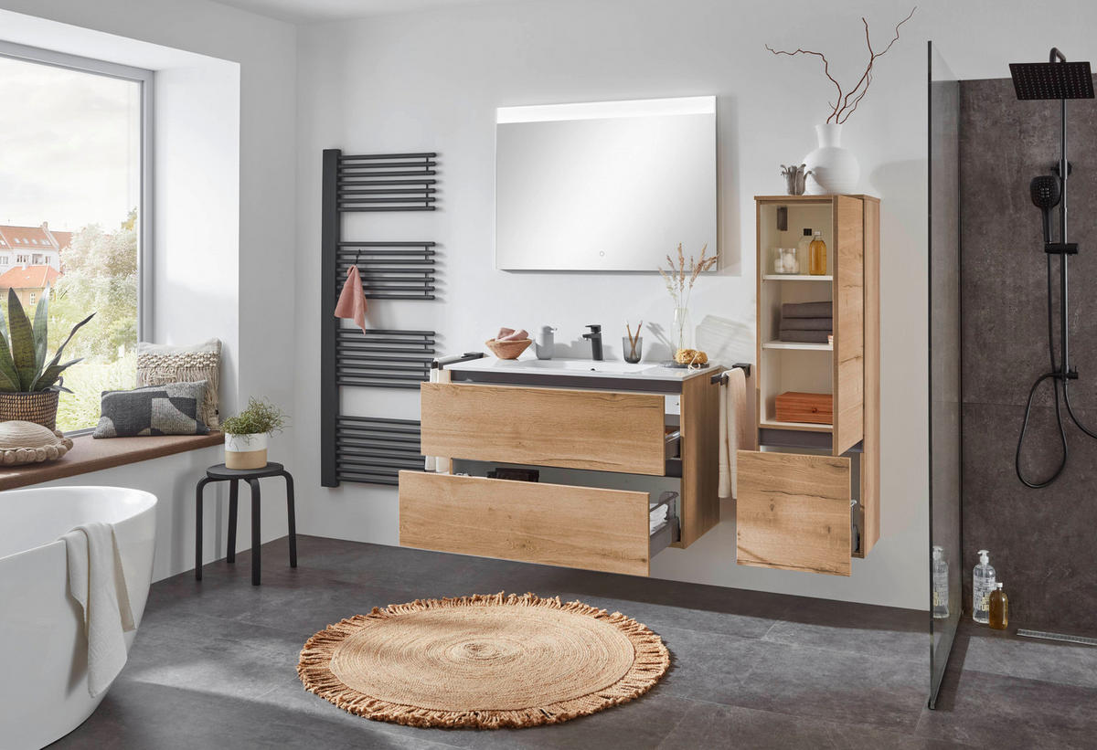 BADEZIMMERSPIEGEL 100/72/2,5 cm  - Edelstahlfarben, MODERN, Glas (100/72/2,5cm) - Celina Home