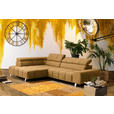 ECKSOFA in Webstoff Goldfarben  - Dunkelgrau/Silberfarben, Design, Textil/Metall (201/295cm) - Hom`in