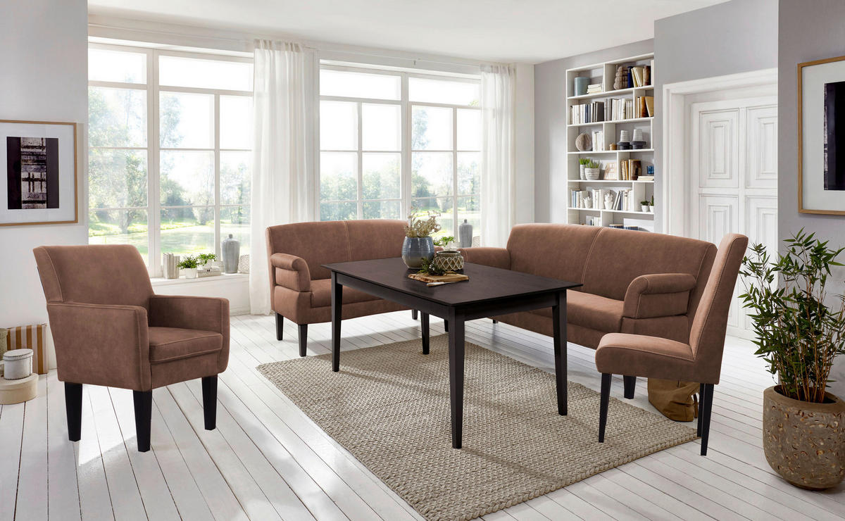 SESSEL in Mikrofaser Cognac  - Cognac/Beige, Konventionell, Holz/Textil (66/97/71cm) - Sit & More