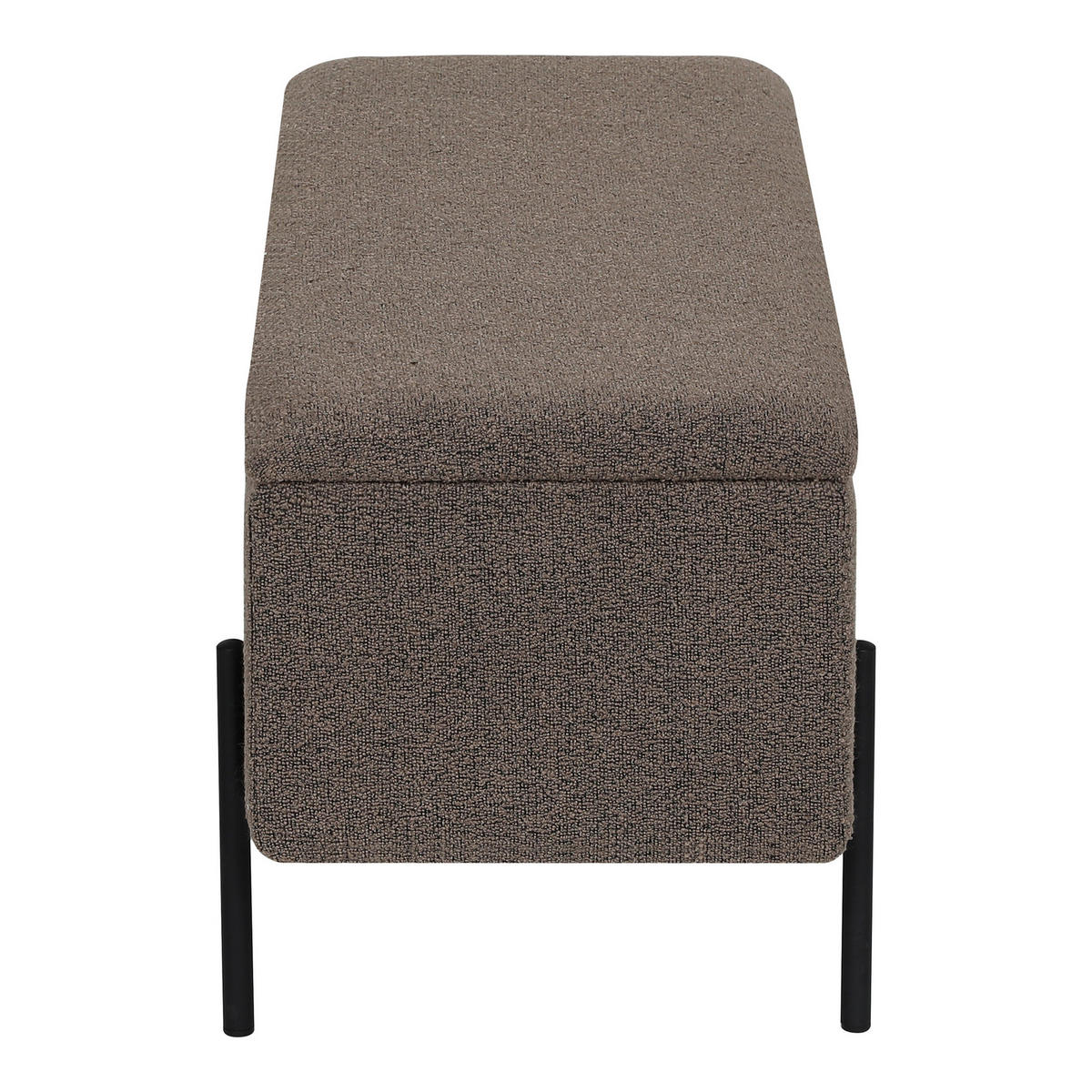 TRUHENBANK 95/43/36,5 cm Bouclé Braun Metall  - Schwarz/Braun, Design, Textil/Metall (95/43/36,5cm) - MID.YOU