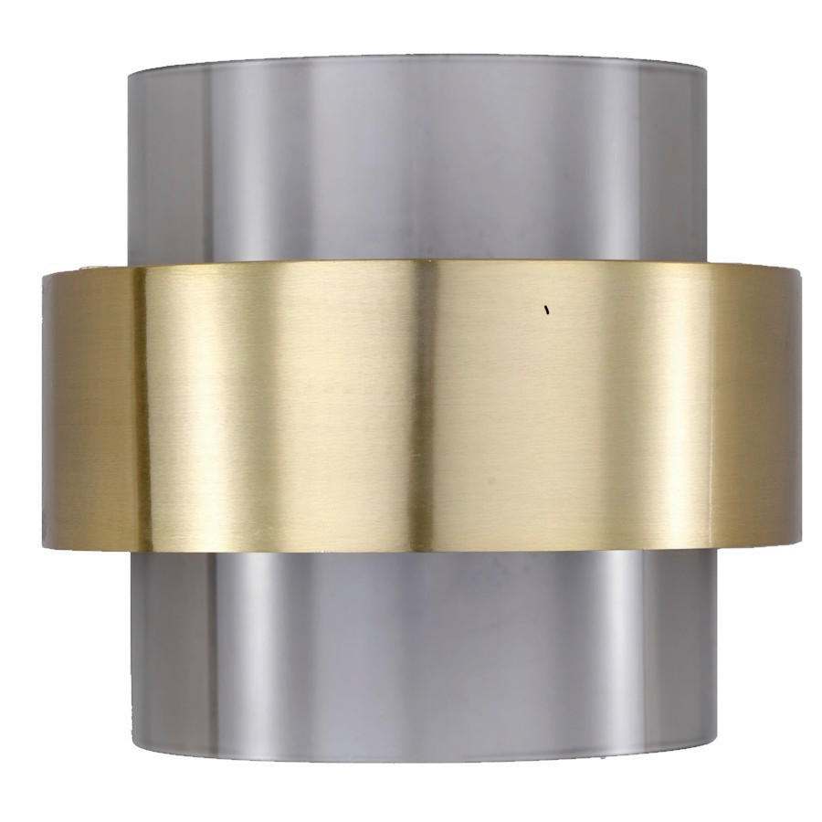 WANDLEUCHTE - Goldfarben/Grau, Design, Glas (18/18/9cm)