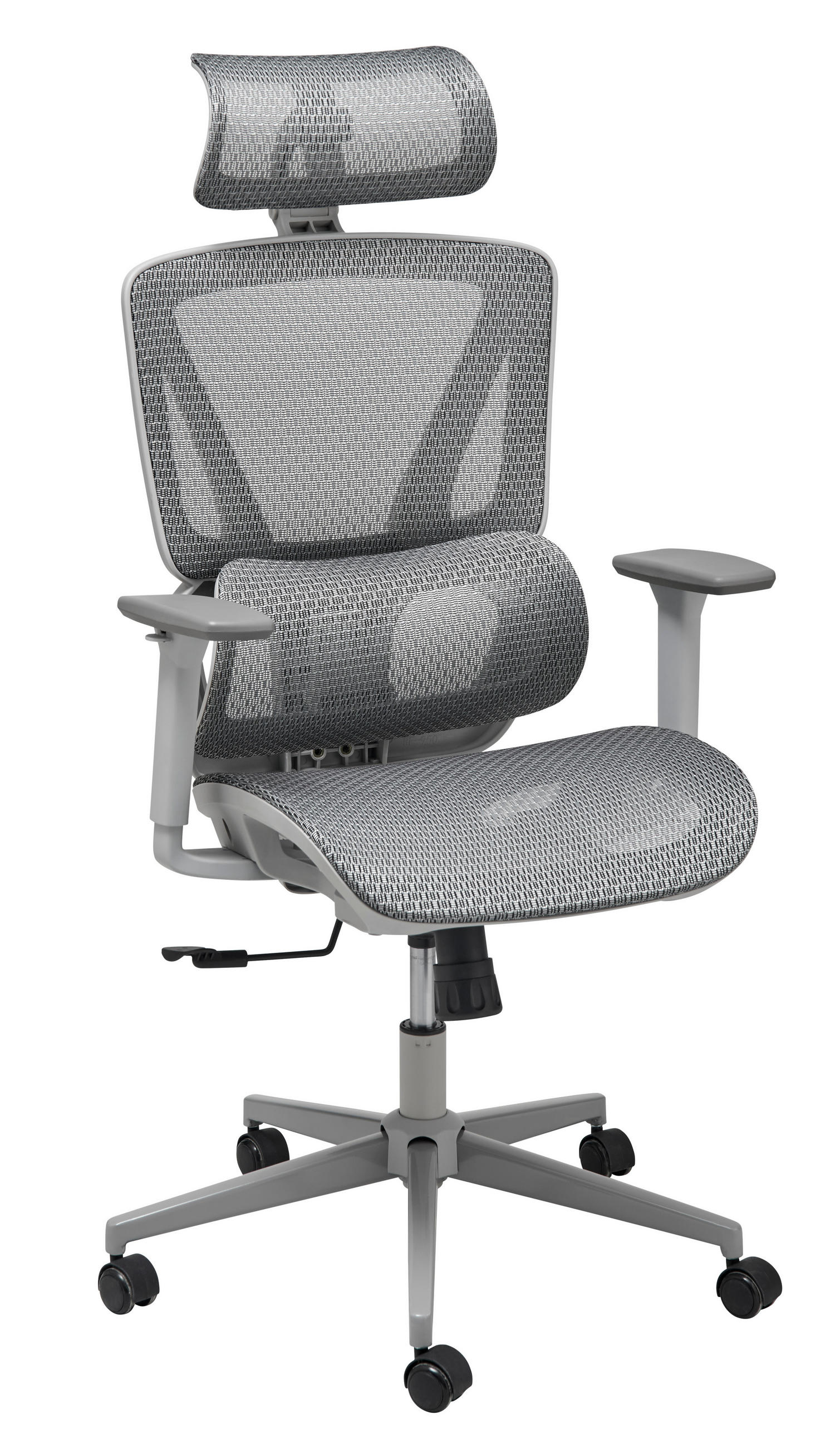 SCAUN ROTATIV plasă tensionată gri - gri, Lifestyle, plastic/metal (66/120-128/66.5cm) - MID.YOU
