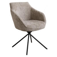 ARMLEHNSTUHL  Lederauswahl, Stoffauswahl, Typenauswahl, Gestellauswahl, automatische Rückholfunktion, Sitzfläche 320° drehbar Flachgewebe  Schlammfarben  - Schlammfarben/Schwarz, Design, Textil/Metall (60/84/67cm) - Koinor