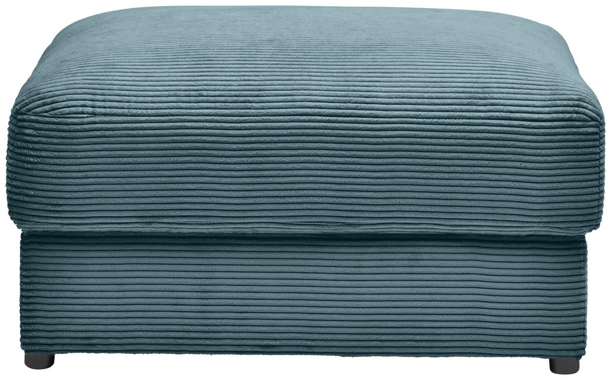 HOCKER in Textil Graublau  - Graublau/Schwarz, Modern, Kunststoff/Textil (100/47/80cm) - Carryhome